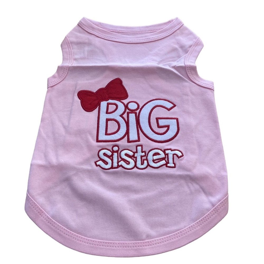 Parisian Pet Big Sister Puppy Dog Bow Pink Shirt 15 inch Long Medium NEW